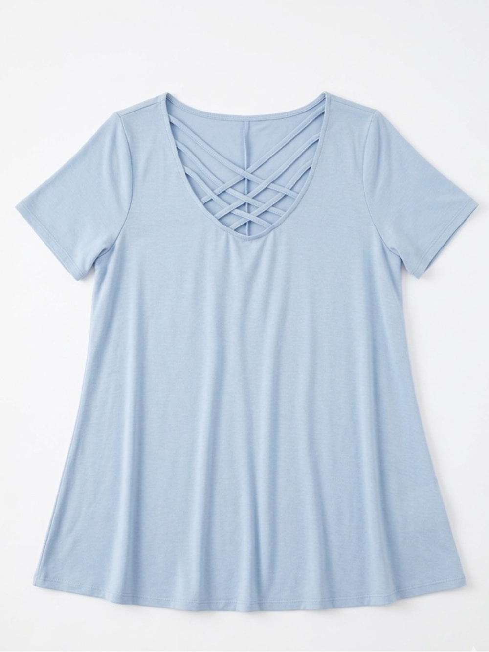 Light Blue Women's Crisscross Top